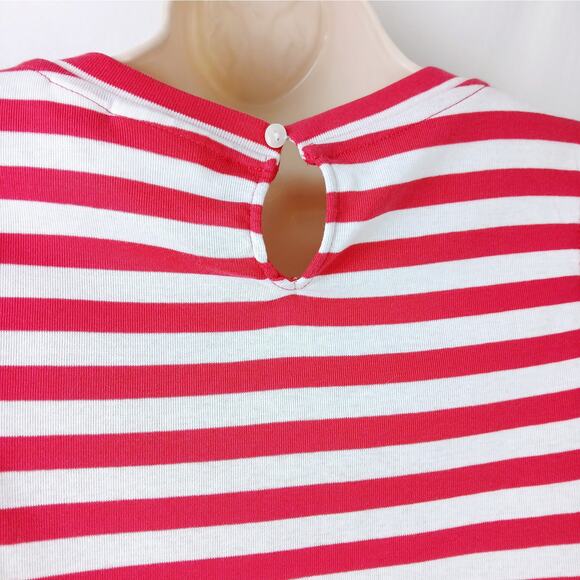 Maeve by Anthropologie SZ L Cropped Striped Tank Bright Red/White - Picture 7 of 9